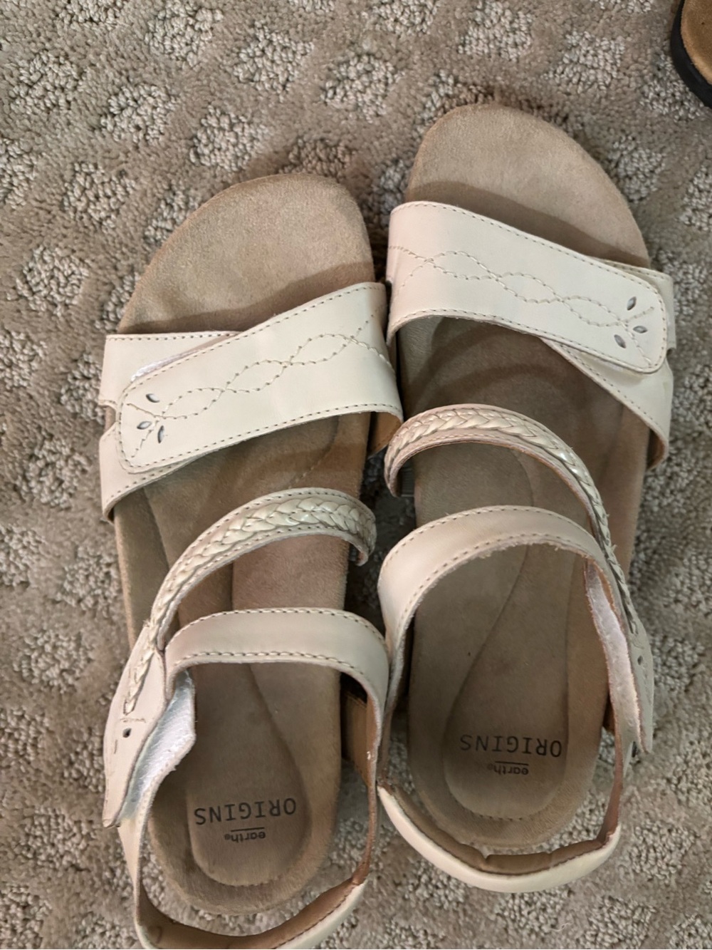 Origins Cream Braided-Strap Women's Sandals